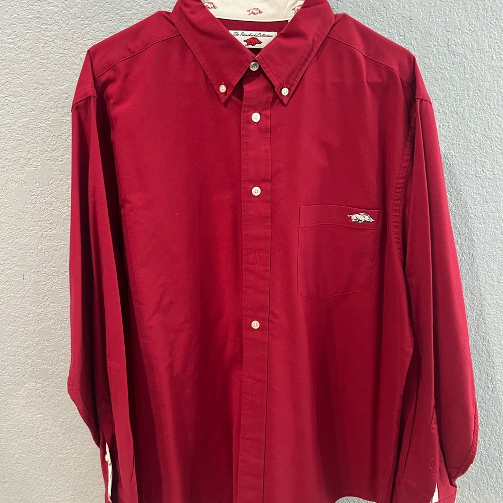 Mens Large Arkansas Razorback Button Down